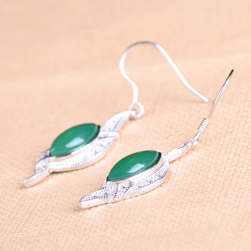Натуральный зеленый серьги с нефритом для того чтобы женщины отправьте друзьям