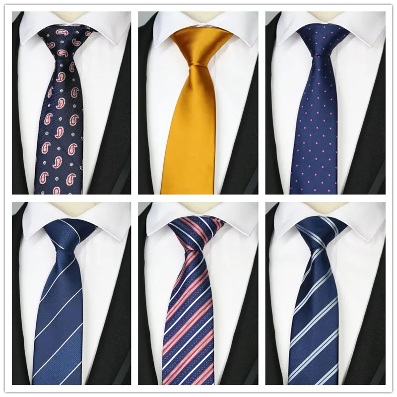 

DOOBU 7CM new Man Skinny Ties Silk Solid Stripes Jacquard Woven Self tied Narrow Neck Tie Men Wedding Party Gravatas Ties