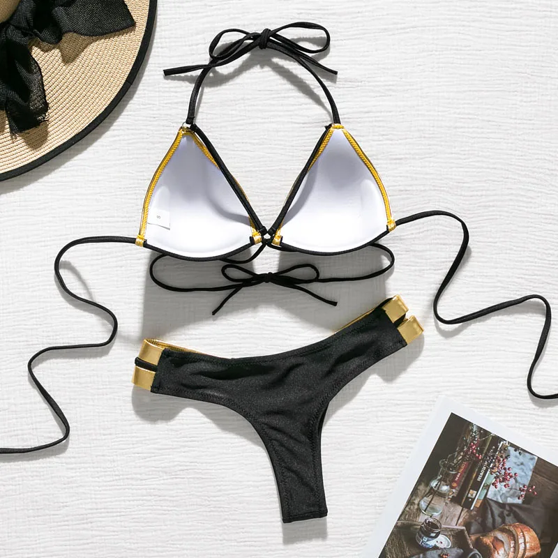 Купальник In X Golden бикини с бретелькой через шею большого размера 2019|Купальники| |