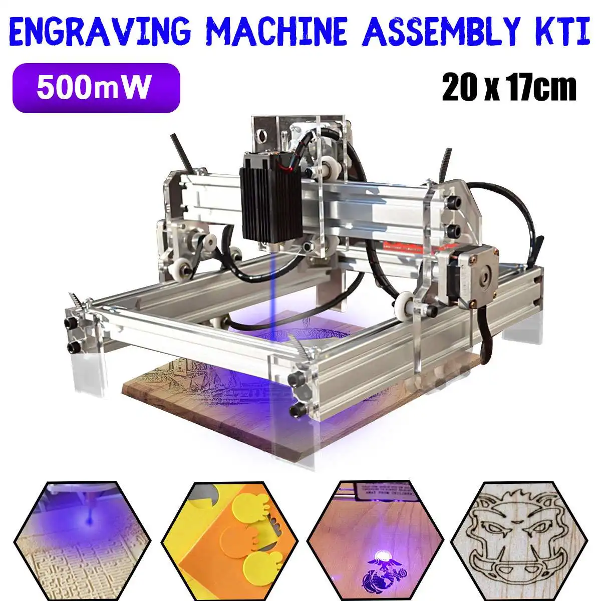 CNC 2017 500mw Mini CNC Router 3 Axis Laser Engraver Engraving Machine Kit DIY Cutter Carver Printer 20*17cm Engraving area