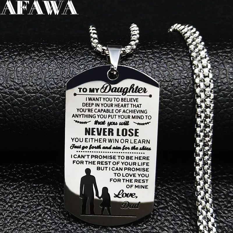 2021 длинное большое мужское ожерелье из нержавеющей стали с надписью LOVE DAD для