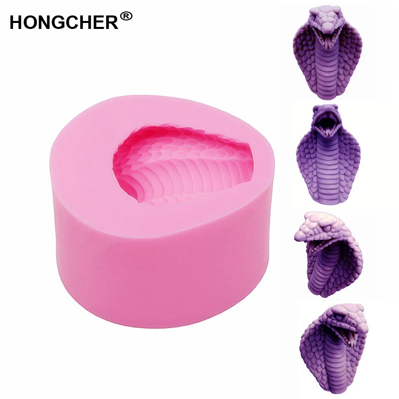 

New animal cobra fudge cake silicone mold, cake mold, kitchen biscuit pastry baking mold, handmade chocolate mold. Mold clay