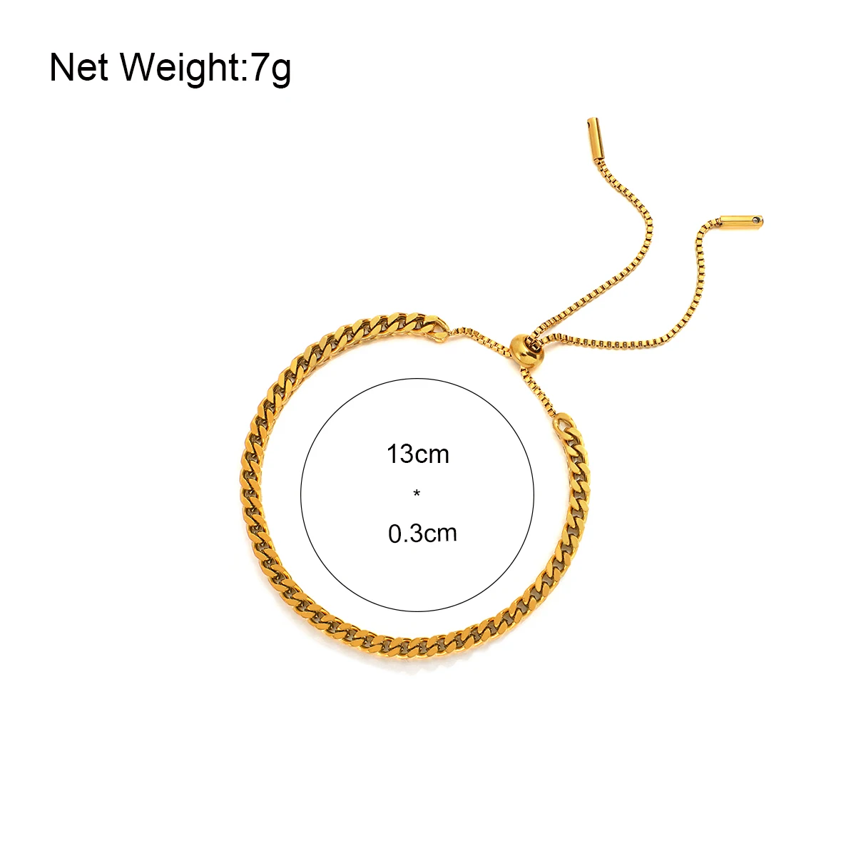 

ALLYES 18K Gold Plated Stainless Steel Chain Bracelet for Women Beads Adjustable Long Metal Bracelet Party Unisex Jewelry