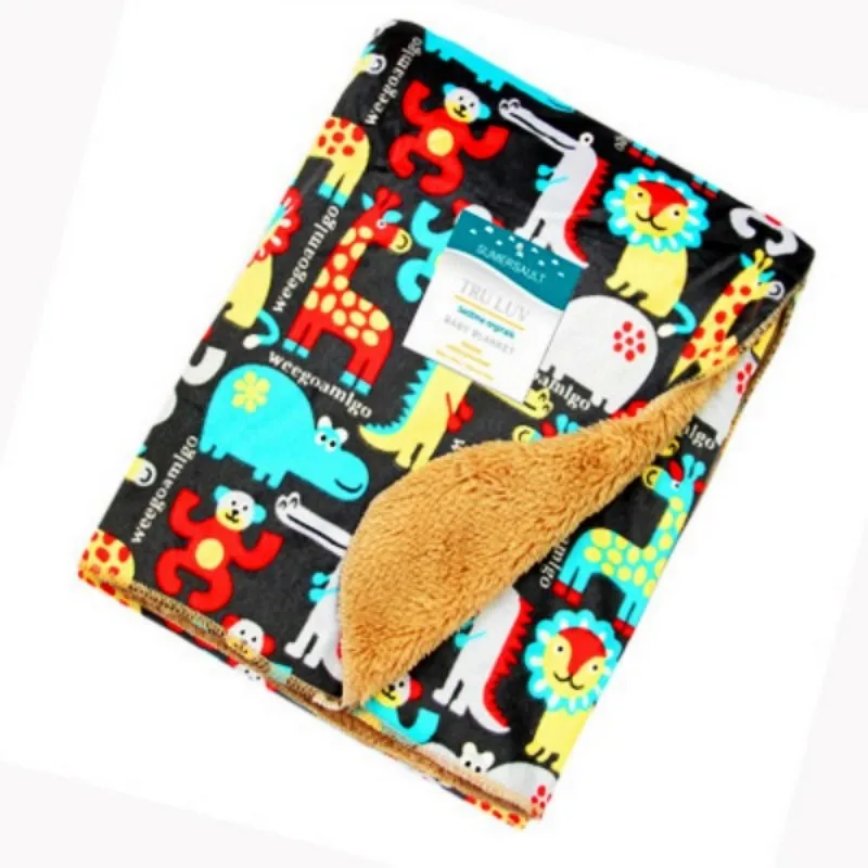 Детское одеяло утепленное Двухслойное Коралловое флисовое детское Пеленальное