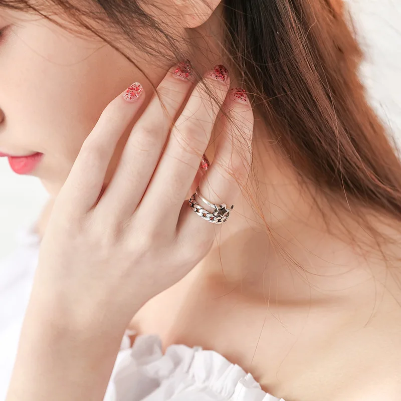 

Exaggerated Bohemian 925 Sterling Silver Large Star Rings for Women Boho Jewelry Engagement Rings Wholesale