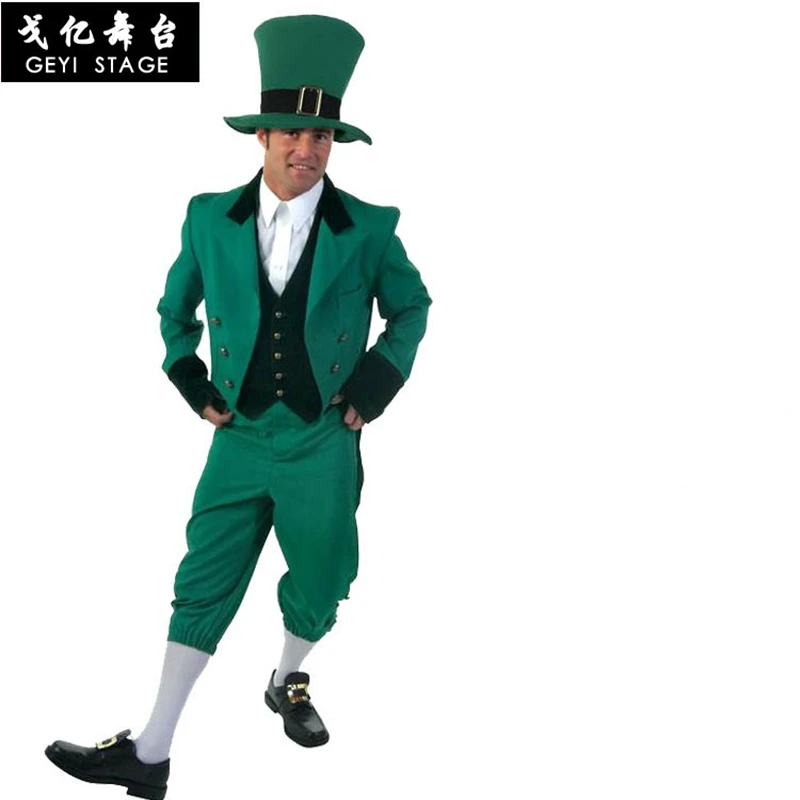 Взрослый ирландская семья костюмы гномов Дети День Святого Патрика эльфийский