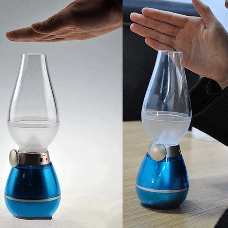 Светодиодная керосиновая лампа в стиле ретро настольная с регулируемой яркостью