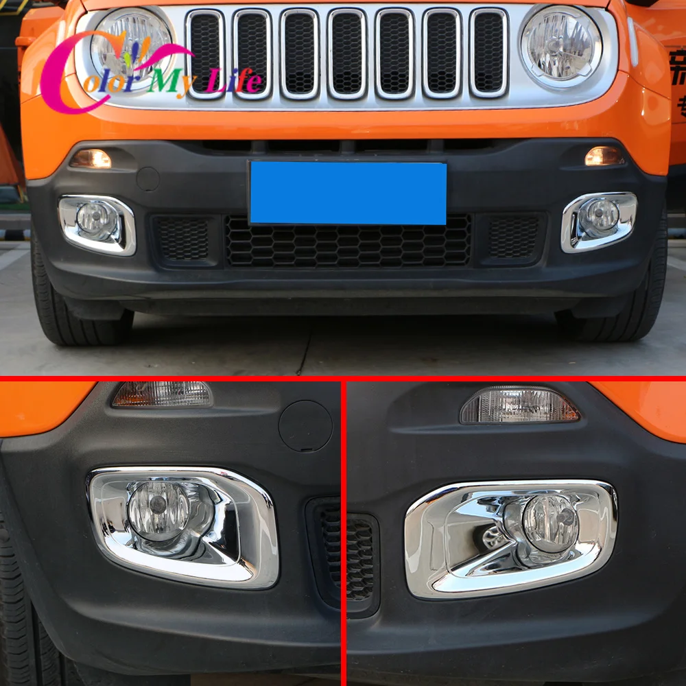 Автомобильная хромированная противотуманная фара для Jeep Renegade 2015 2016 2017 2018 2019 2020