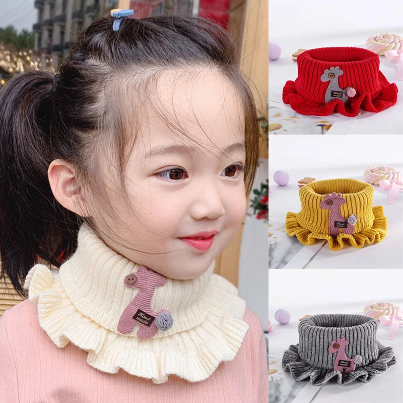 

Осенне-зимний детский шарф мультяшный вязаный нагрудник детская шаль воротник симпатичный ребенок Удобный И Теплый кружевной шарф