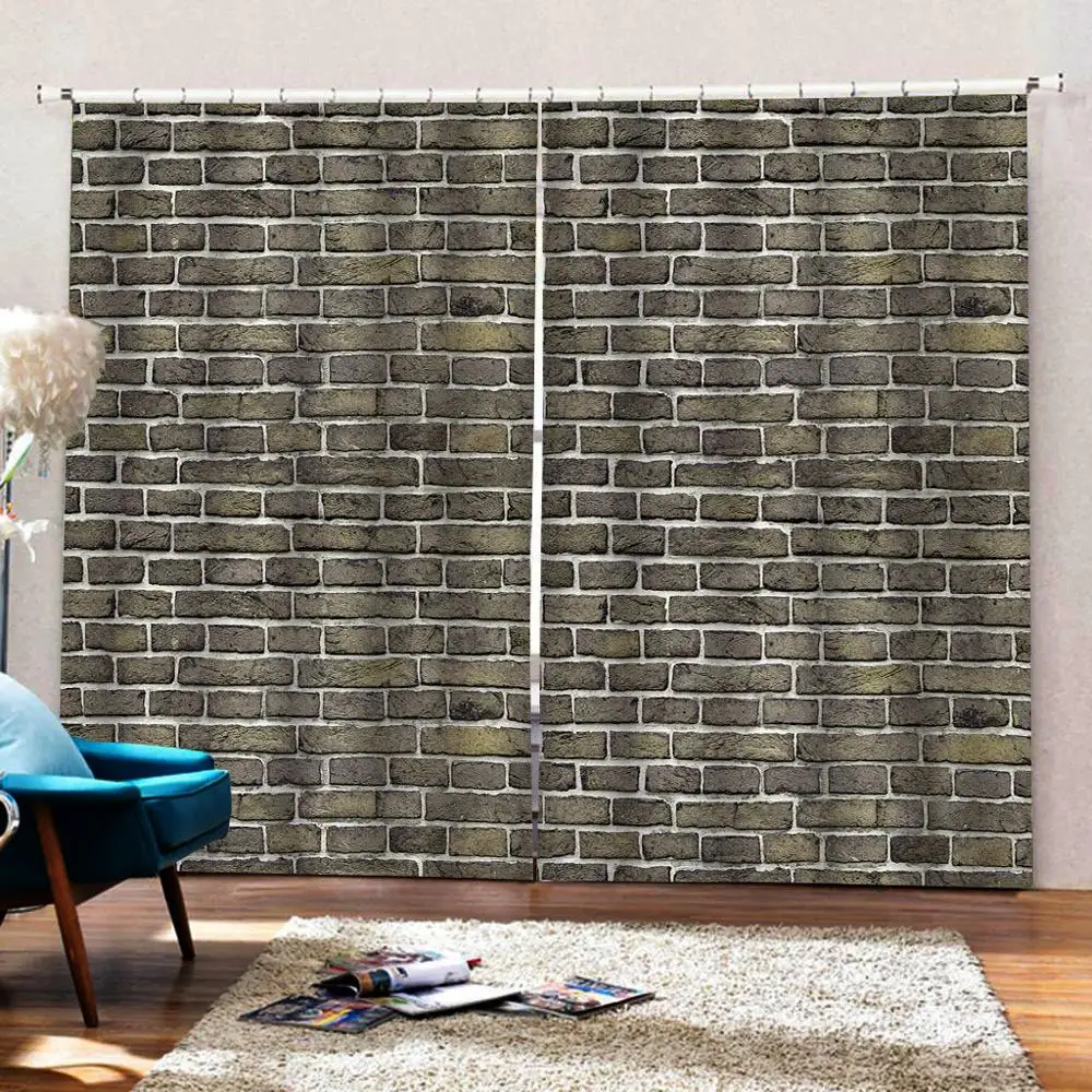 Затемненные занавески настенные кирпичные шторы для спальни оконные гостиной