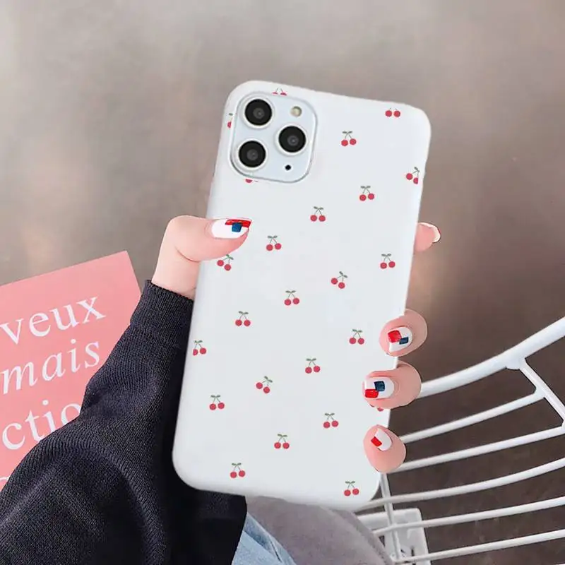 

Summer Fruit Phone Case White Candy Color for iPhone 6 7 8 11 12 s mini pro X XS XR MAX Plus