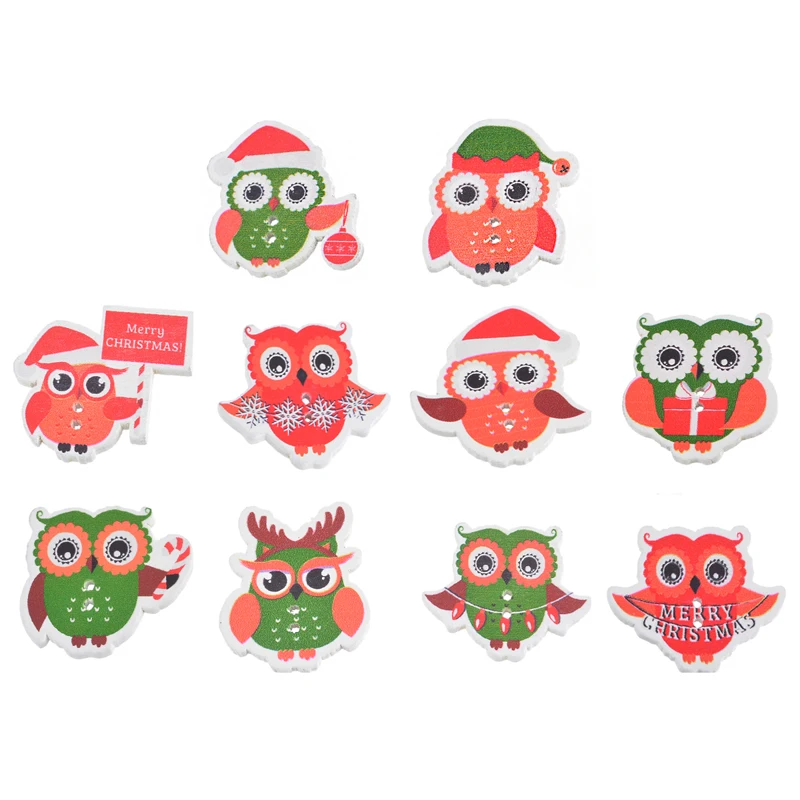 30/50 шт Хэллоуин деревянные пуговицы Рождество DIY окрашенные серии тыква шляпа