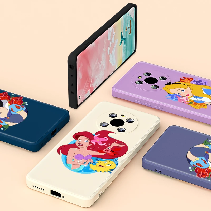 

Princess pretty of disney Liquid Silicone Soft For Huawei Mate 40 40E 30 30E Pro 20 Lite Y5P Y6P Y7P 2020 Y9A Y9S Phone Case