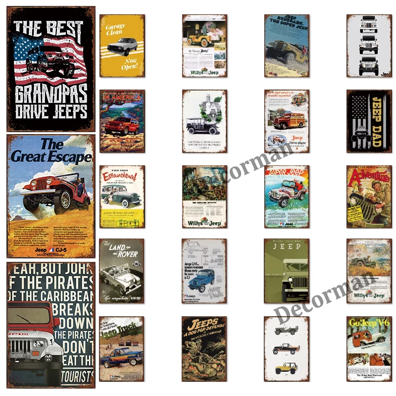 

[ DecorMan ] Truck US Car Metal poster TIN SIGN Custom wholesale Mural Painting PUB Decor LTA-1746