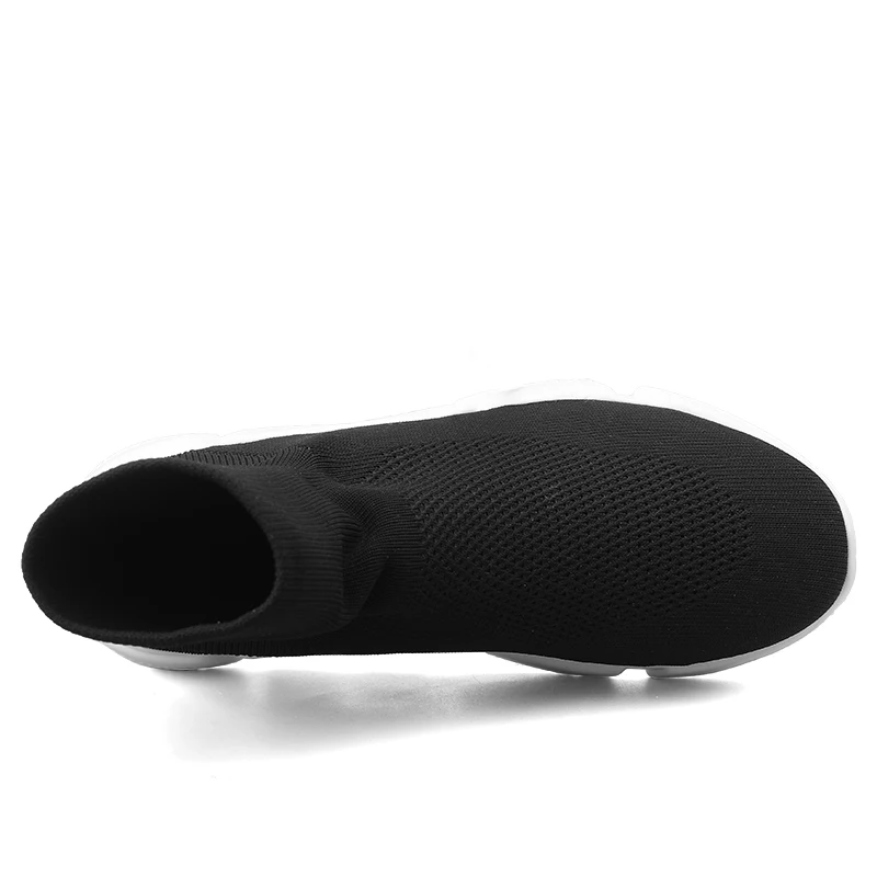 Мужские дышащие сетчатые кроссовки без шнуровки черные спортивные туфли большие