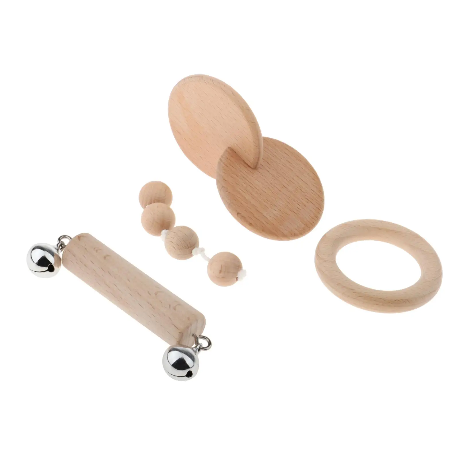 

Baby Montessori Grasps Toy Wooden Rattle Life Pactical Educational