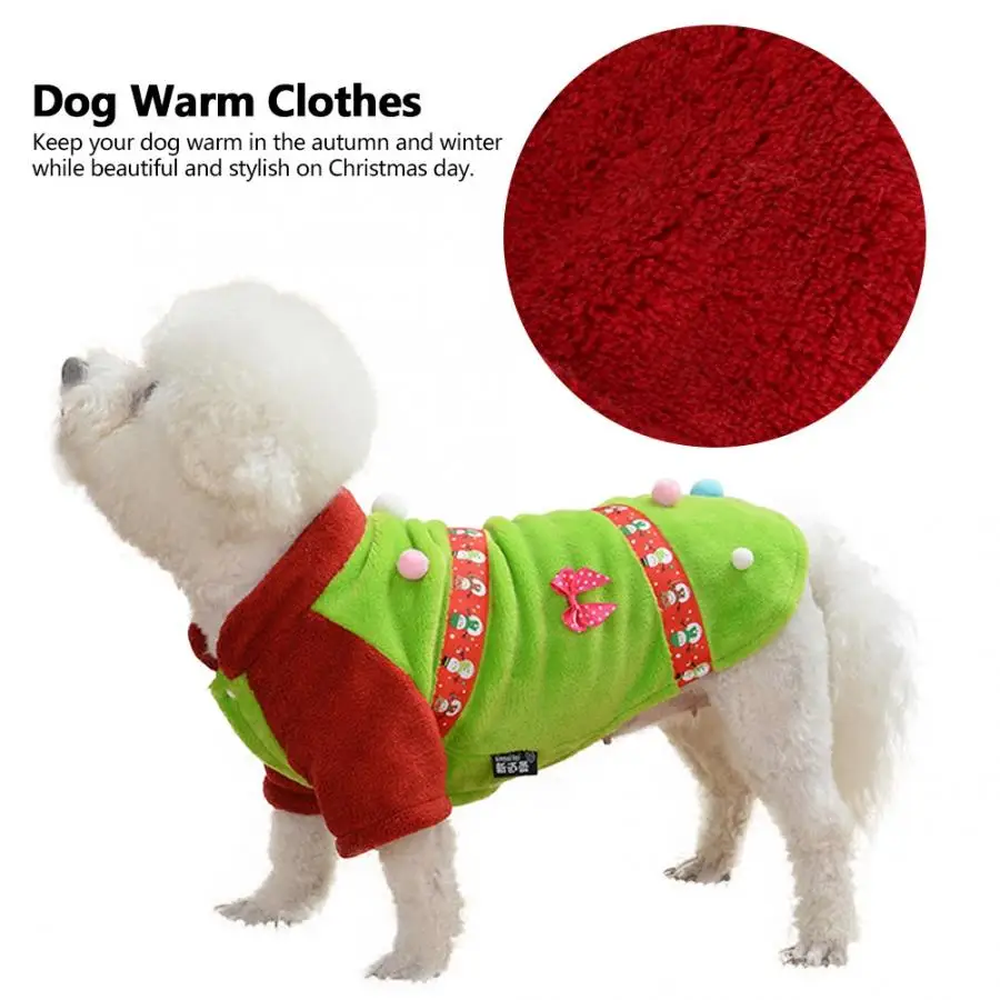 Dog Clothes Flannel Colorful Christmas Snowman Style Two Feet Winter Warm Pet Clothing for Dogs Cats | Дом и сад