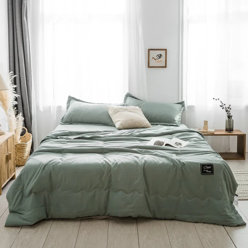 Новинка однотонное летнее стеганое покрывало для девочек розового и белого