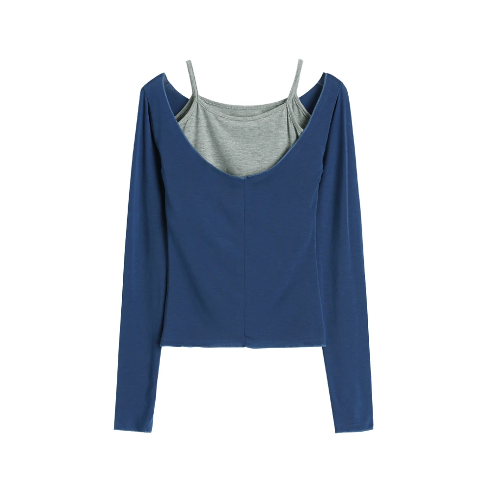 

2021 Spring and Summer New Women's T-shirt Women's Long-sleeved Korean Version of the Slim Short T-shirt Top Bottoming Women