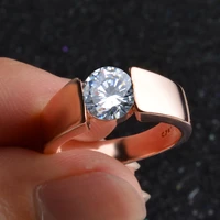 classic zircon crystal bride wedding rings rose goldsilver plated party women finger jewelry girl gift