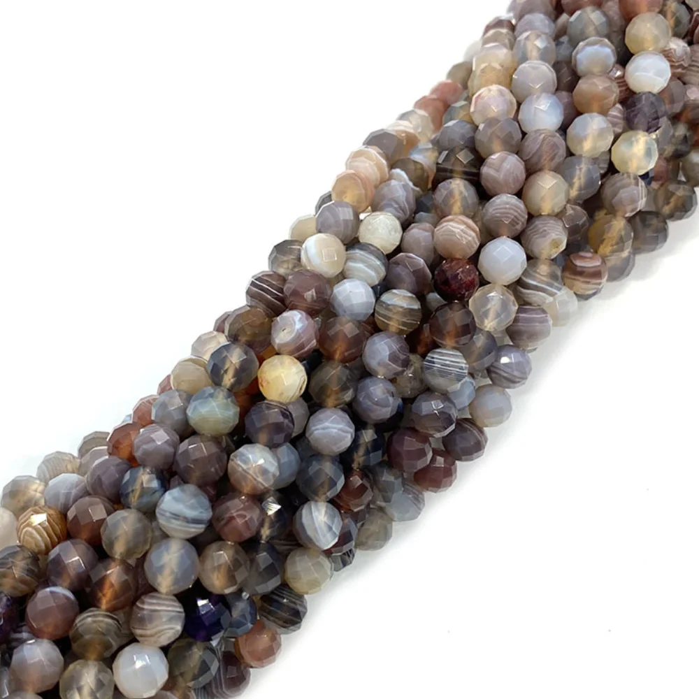 

Persian Gulf Agate Natural Stone Necklace Bead 6mm Faceted Round Charms Beads for Jewelry Making Earrings Bracelet DIY Accessory