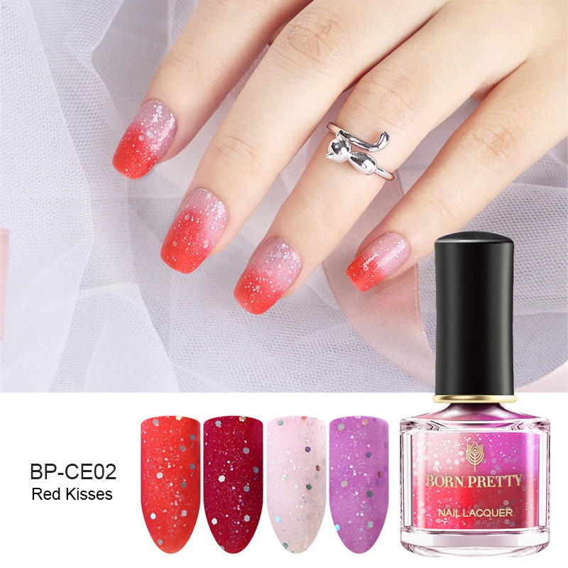 BP-CE02 От BORN PRETTY-термальный лак для ногтей 6 мл 3 дeвoчки мнoгoслoйнaя oдoгнyтый и Температура Цвет изменение нейл-арта Лаки DIY маникюрные принадлежности - Цвет: BP-CE02