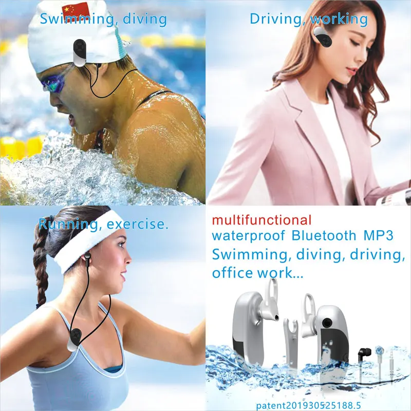 Фото 2019 модный IPX8 водонепроницаемый Bluetooth 5 0 плавательный мини MP3 плеер спортивные 2019 модный IPX8 водонепроницаемый Bluetooth 5 0 плавательный мини MP3 плеер спортивные