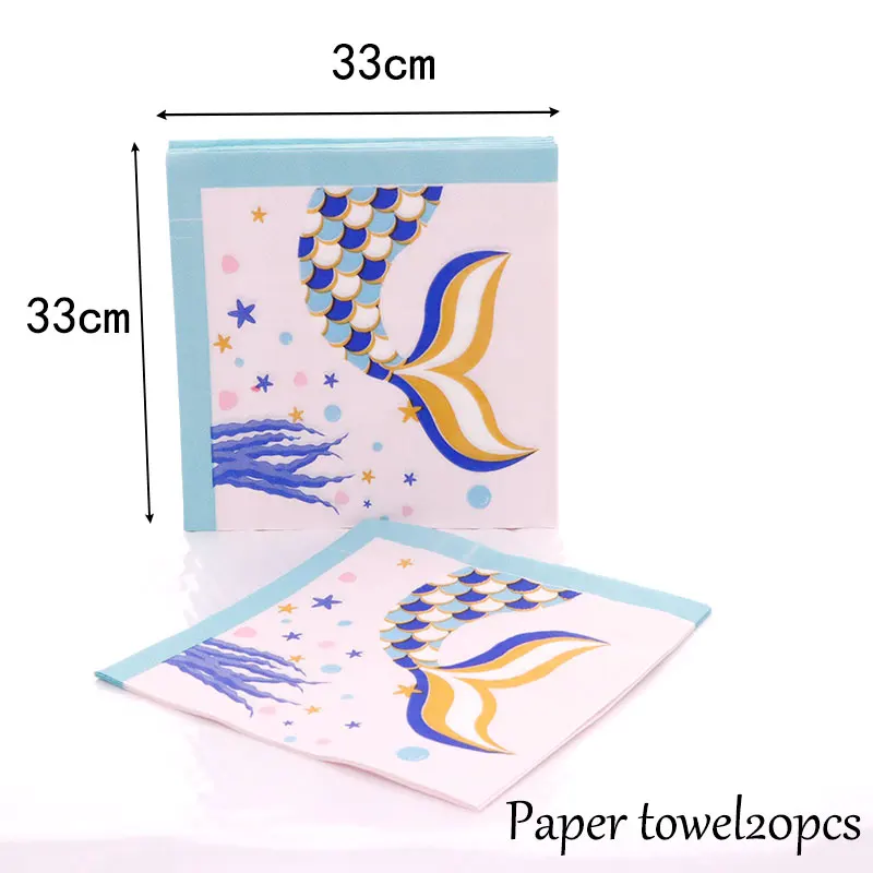 Русалка тематическая вечеринка на день рождения одноразовая упаковка Вечеринка