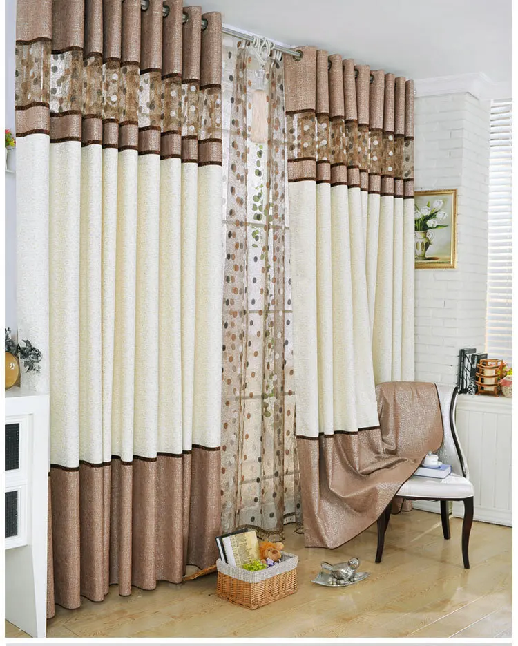 

High-grade chenille stitching bird nest curtains for living room bedroom Chinese curtain sheer curtains