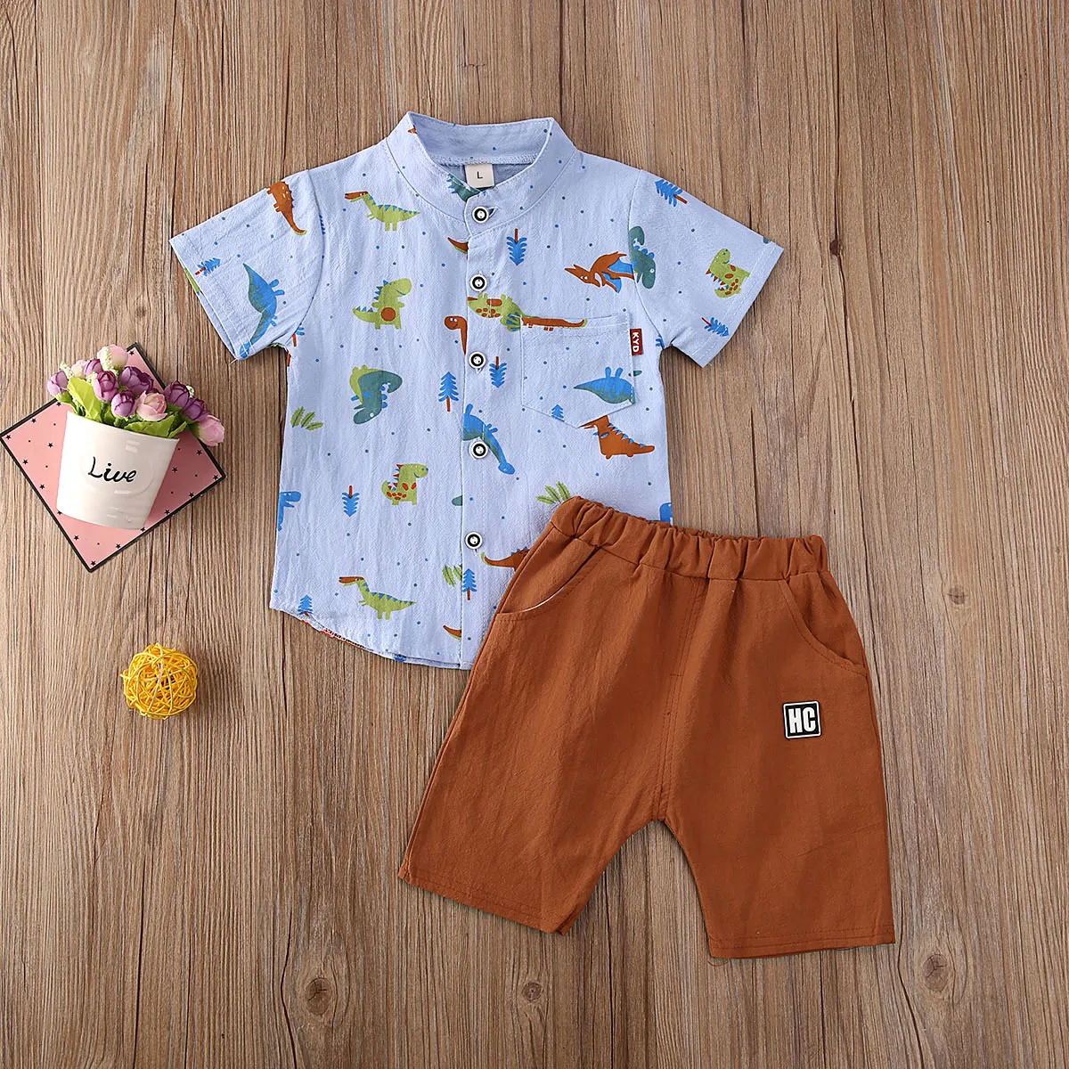 2020 г. Летняя одежда для малышей комплект одежды из 2 предметов маленьких