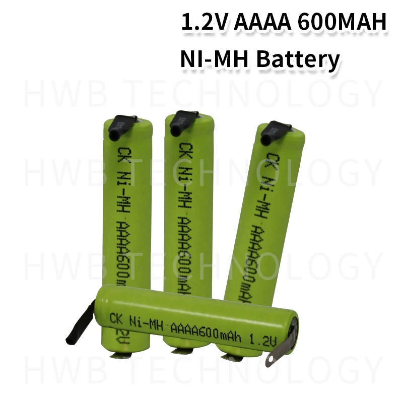 4 шт./лот AAAA 600 мАч 1 2 В ni mh аккумуляторная батарея ремешок для сварки ног Bluetooth