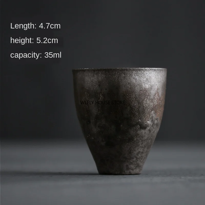 

Firewood teacup, Japanese-style tasting cup, small stoneware master cup, single cup, handmade ceramic Kungfu tea set