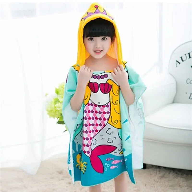 

Comfortable Kids Bathrobe Cute Cartoon Patterns Soft Hooded Cloak Bathrobe Blanket Kids Toddler Baby Bath Towel D7YD