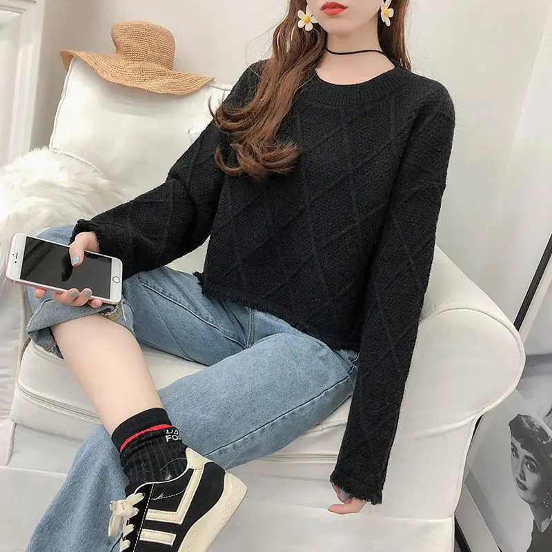 Fashion pullovers autumn winter Women Knitted o-neck Sweater Casual Soft and warm Jumper Slim Femme Elasticity Pullovers | Женская