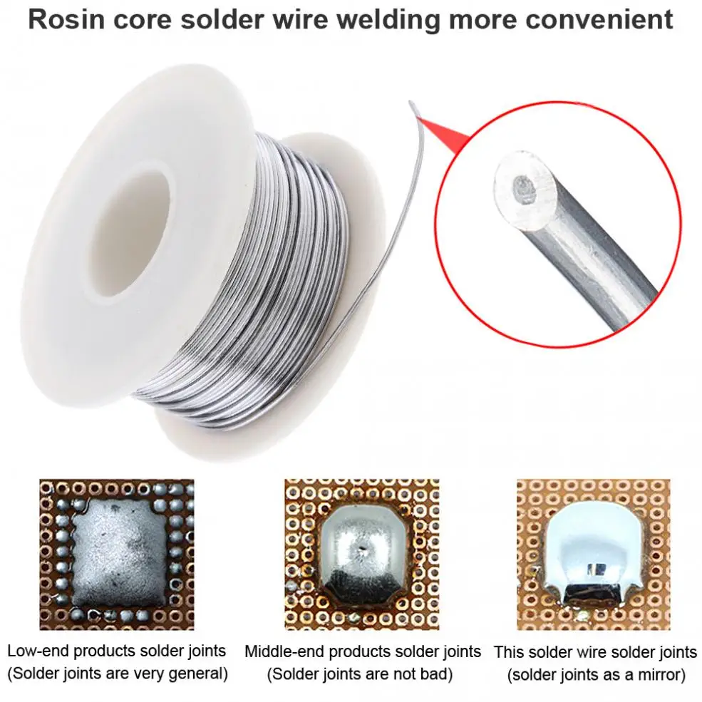 Оловянно свинцовый припой в катушке с 63/37 флюсом и низкой точкой плавления 0 8 50 г 2%