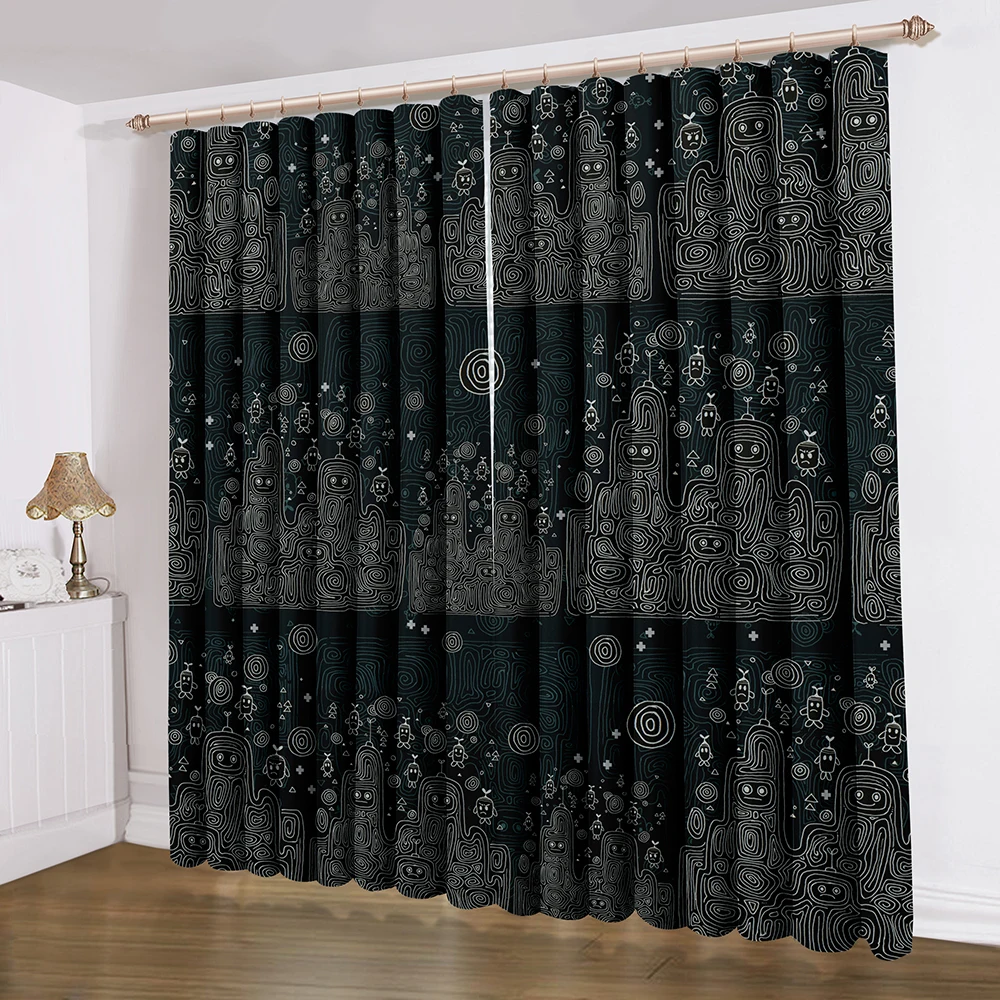 

Занавеска «Лабиринт волшебника», занавеска С 3D-принтом из мультфильма, темная занавеска, 2 панели, домашний текстиль, занавески, современная...