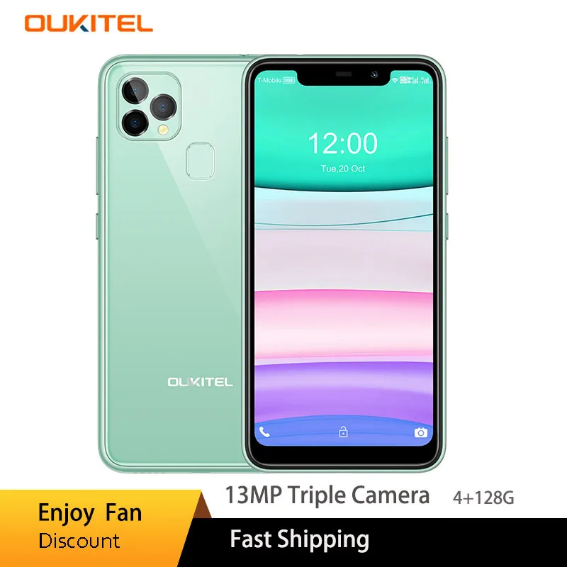 

OUKITEL C22 Smartphone 4GB 128GB 4000mAh Quad Core 5.85"HD+ Mobile Phones 13MP Triple Camera 2.5D 1.8Ghz Celular Cell Phone