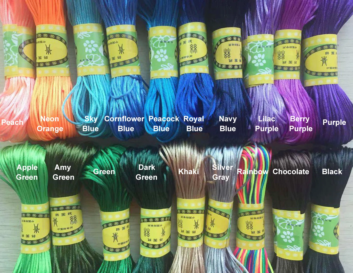 29 Colors 20M/Bundle Strong Braided Macrame 1mm Silk Satin Nylon Cord Rope DIY Beading Jewelry Bracelet Making Thread Wire | Украшения и