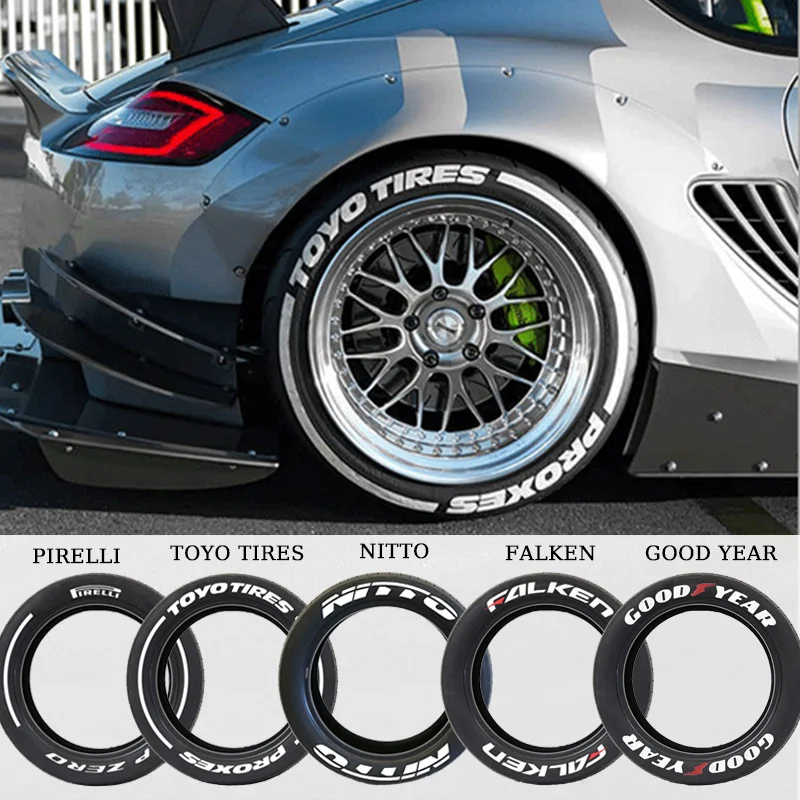 Наклейки в виде надписей на шину, водонепроницаемые 3D наклейки на гоночные колеса, персонализированные пользовательские наклейки для автомобиля, мотоцикла