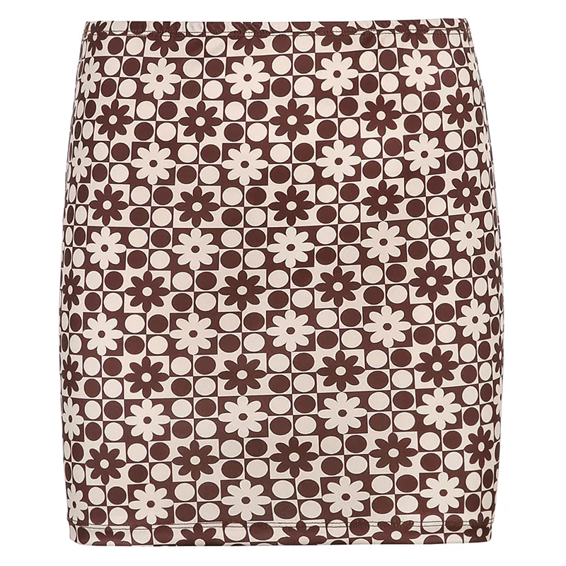 

Women Sexy Floral Print Mini Skirt 2021 Summer Ladies High Waist Slim Pencil Skirts Club Party Clothes Streetwear