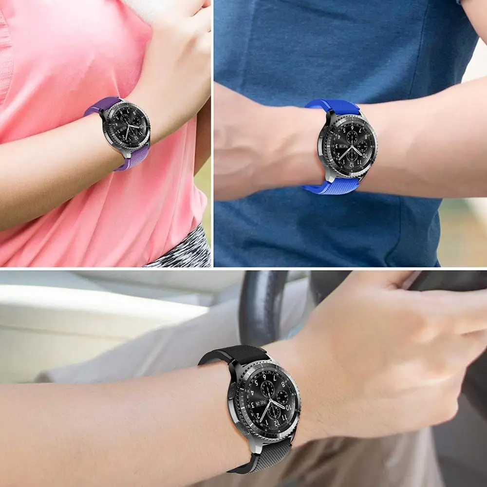 

20mm 22mm Silicone Band for Samsung Galaxy Watch Active 2 Active 3 Gear S2 Watchband Bracelet Strap for Huami Amazfit bip
