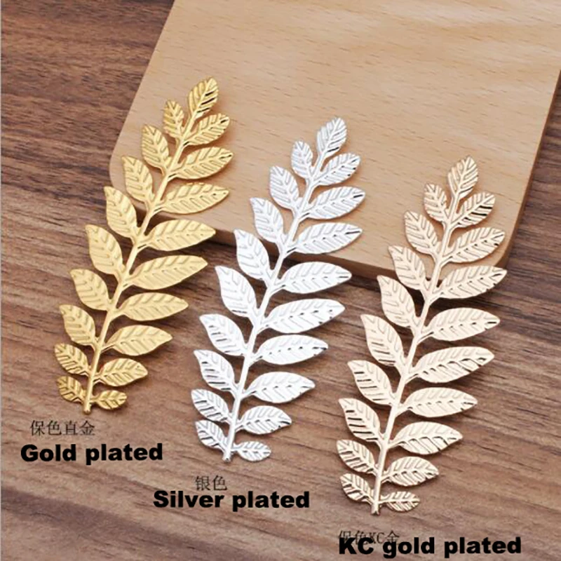 89x32mm 100piece leaf leaves flower bookmark filigree flower wraps flower piece FCN-007