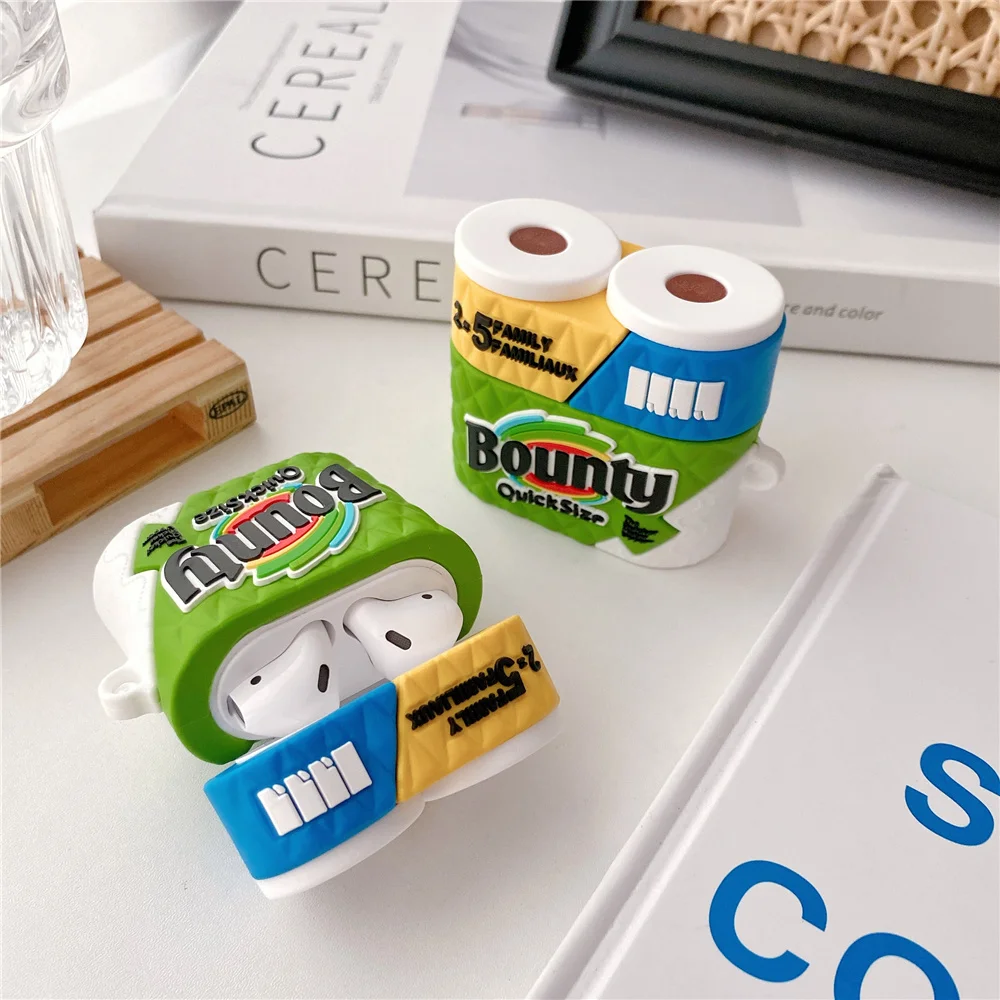 

Funny Creativity Bounty Kitchen Wireless Bluetooth Earphone Case For Airpods Pro 2 1 3D Silicone Headset Cover Box