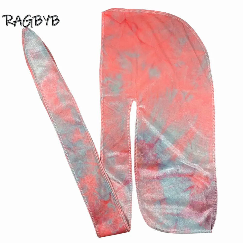 Бархатные банданы Durag для мужчин и женщин унисекс с принтом крашеные длинным