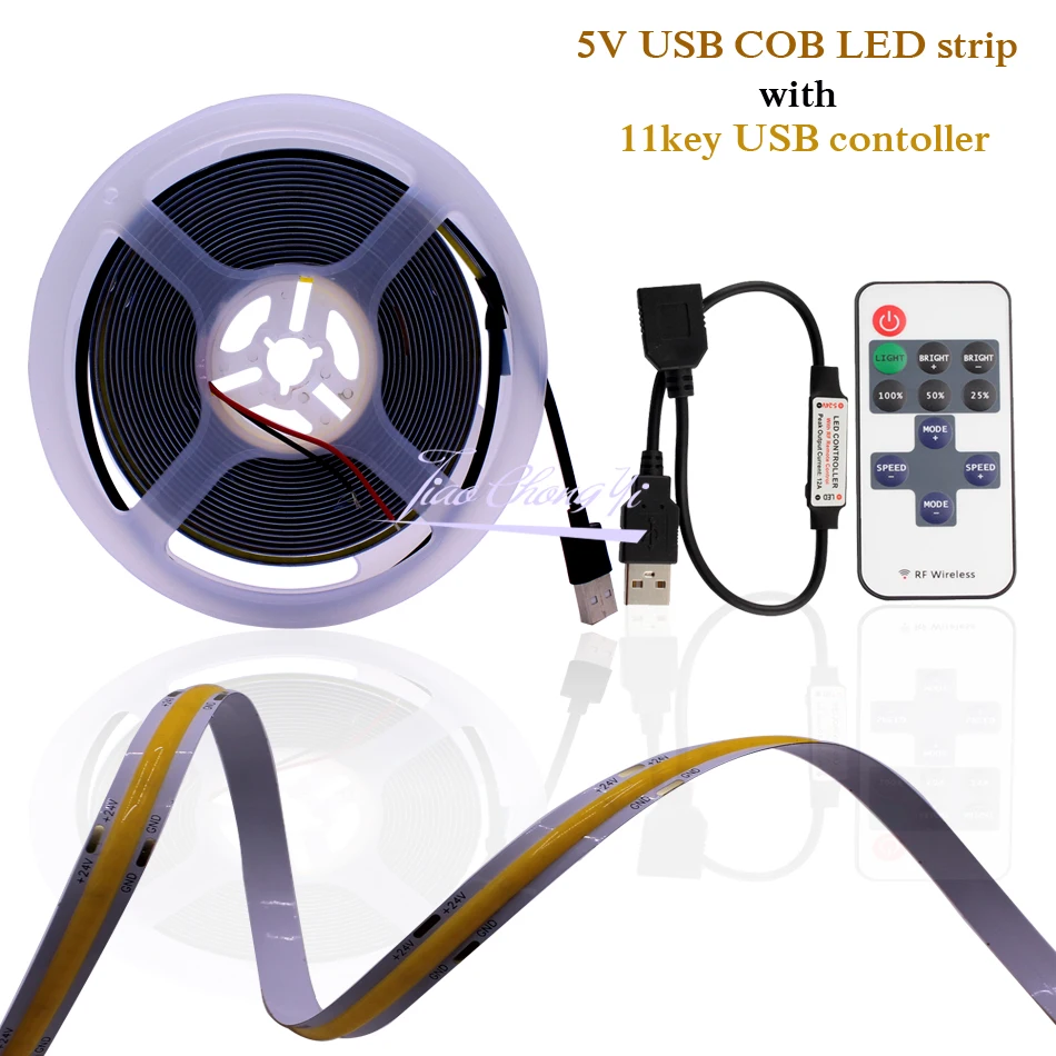 DC5V USB COB светодиод DOB гибкий ленточный светильник для ТВ фоновая лампа с