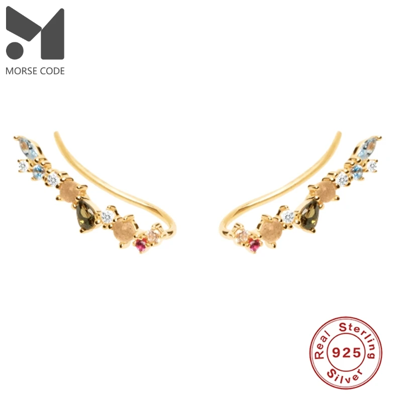 

MC Luxury 925 Sterling Silver Earrings for Women Retro Charm Vintage Piercing Ear Hook Shiny Formal Gorgeous Delicate Pendientes