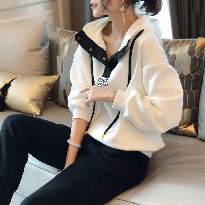 

PDD524 Two piece hooded sweater women's autumn winter 2020 new sportswear large casual pants sportswear