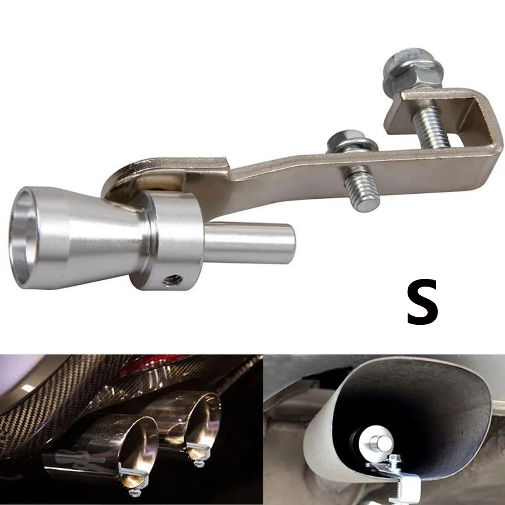

1pc Silve Exhaust Pipe Oversized Roar Maker Turbo Sound Whistle Simulator Turbo Whistle Exhaust Pipe Sounder Alluminum Alloy