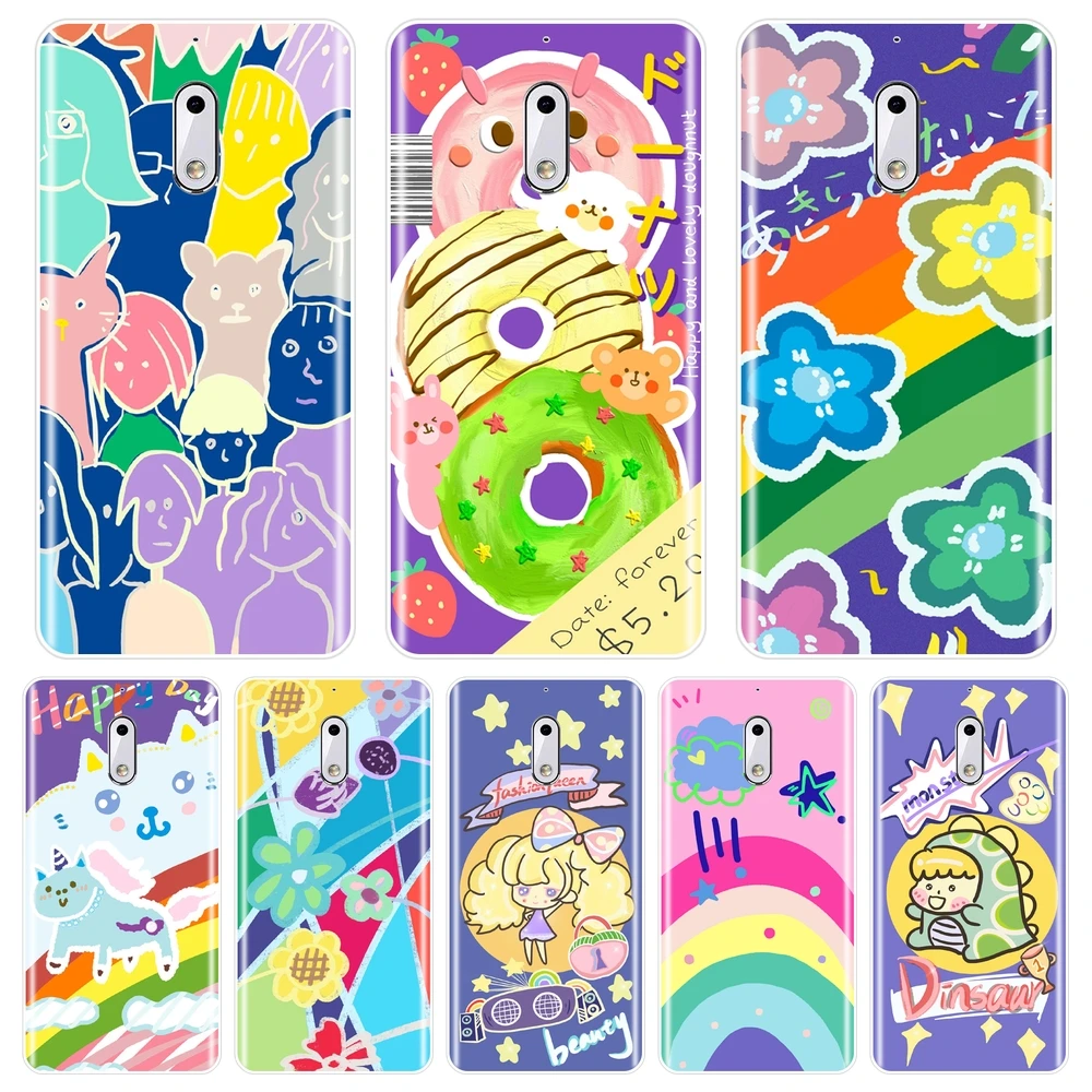 Милый цветок задняя крышка для Nokia 1 плюс детей возрастом 2 3 5 6 8 9 мягкий чехол