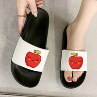strawberry and apple cute pattern outdoor beach fashion open toe flip flops sandals women summer comfortable slippers